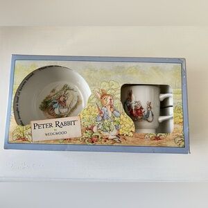 Vintage 1991 Peter Rabbit Child's 2 Piece Dish Set Wedgwood Beatrix Potter NEW